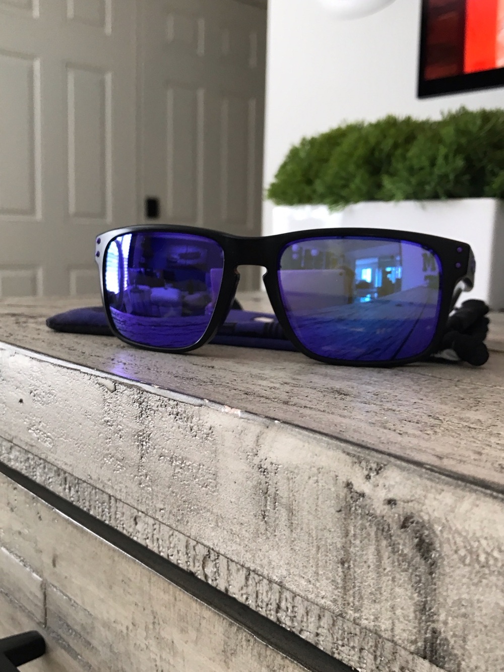 Oakley Holbrook Julian Matte Black Violet Lens Sunglasses
